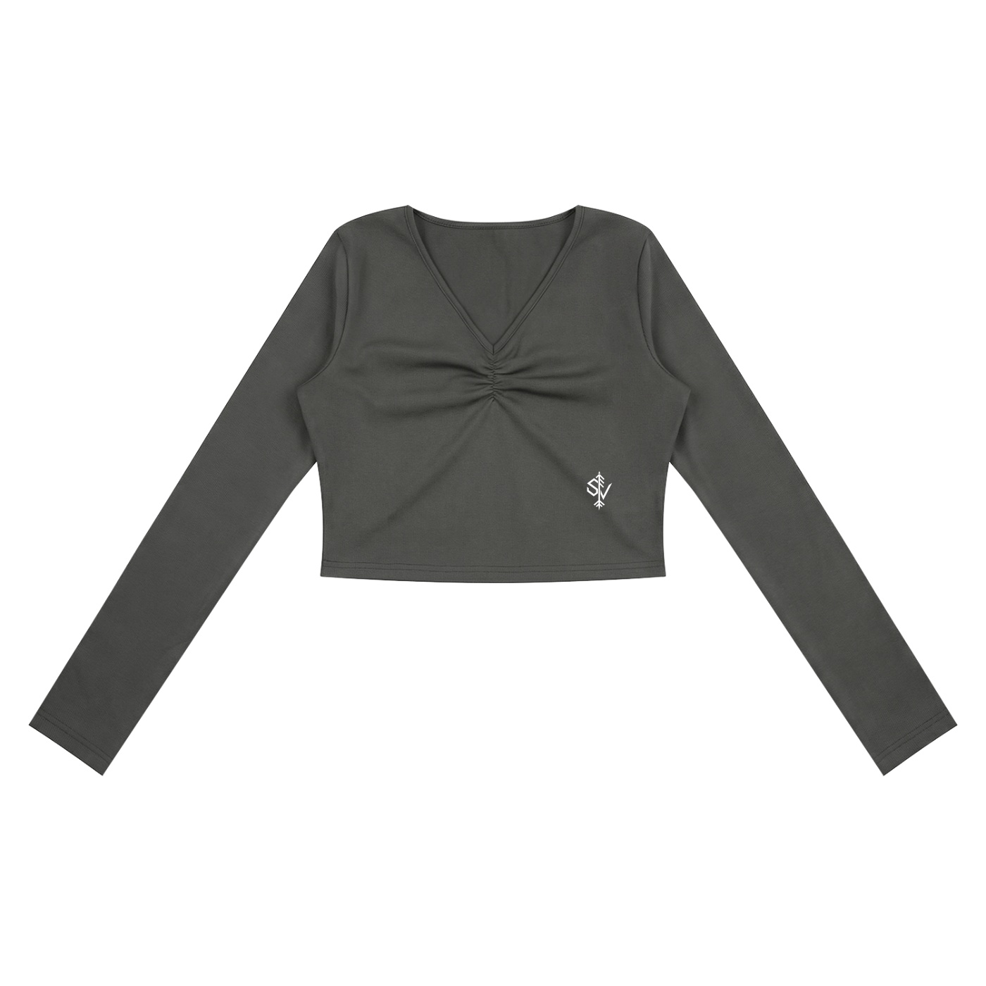 South Vinland – Women’s Touchmark Ruched Long Sleeve Crop · G001 - Image 3