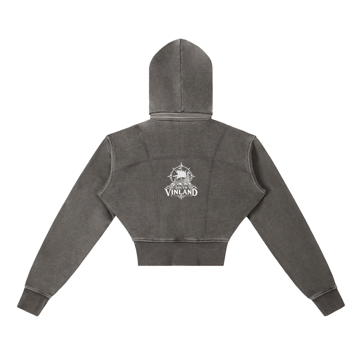 South Vinland – Women’s Washed Cropped Fleece Hoodie - Image 17