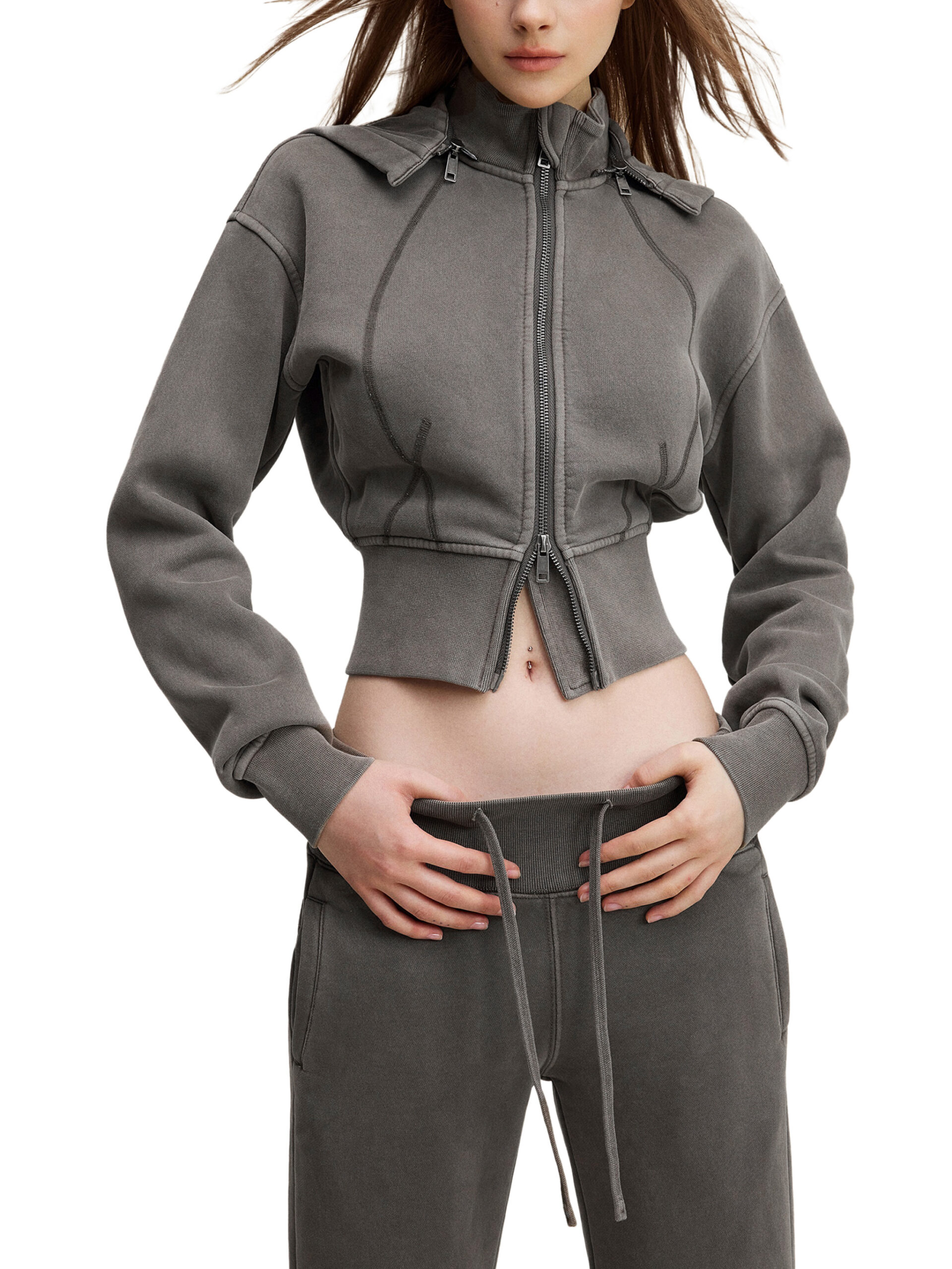South Vinland – Women’s Washed Cropped Fleece Hoodie - Image 8