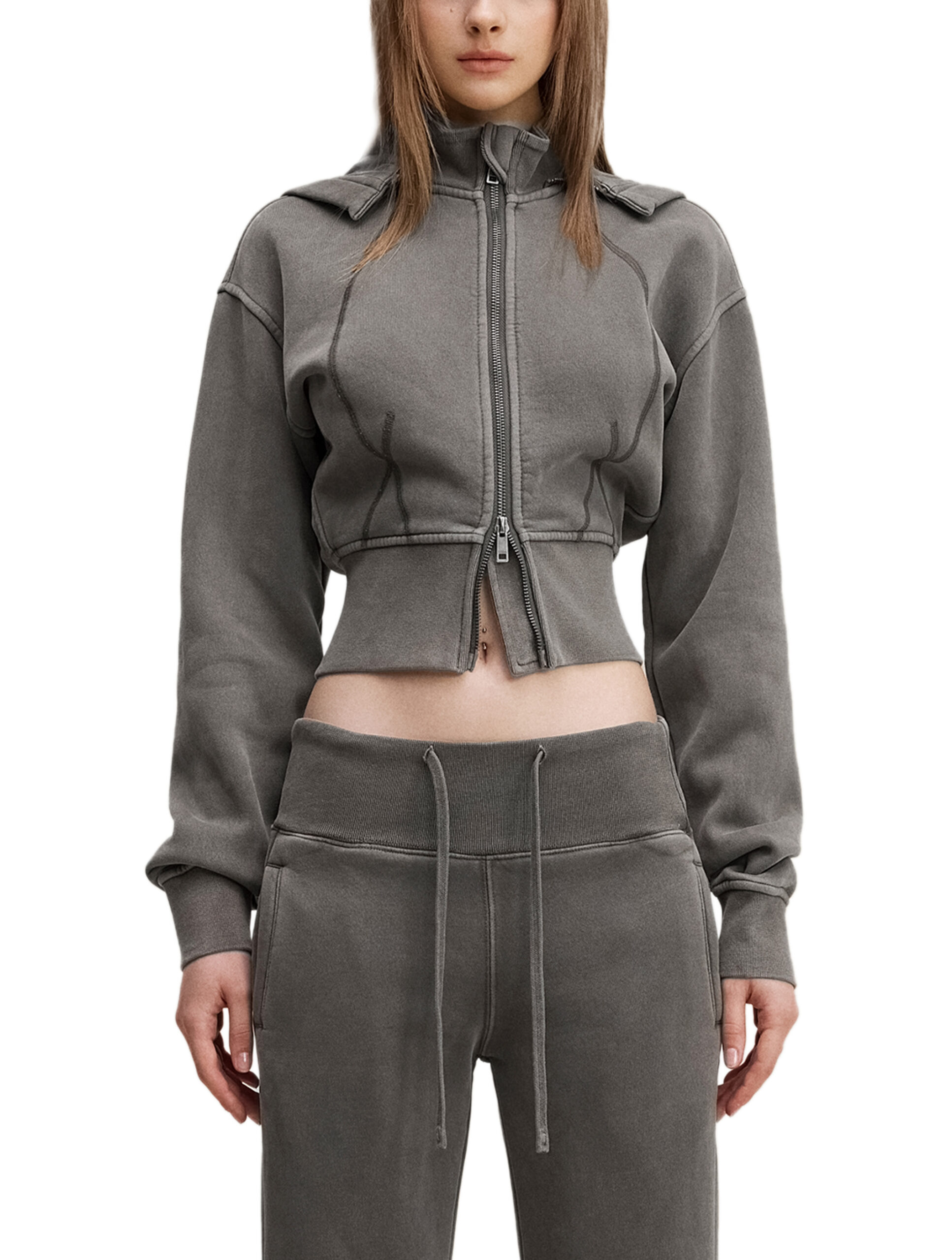 South Vinland – Women’s Washed Cropped Fleece Hoodie - Image 5